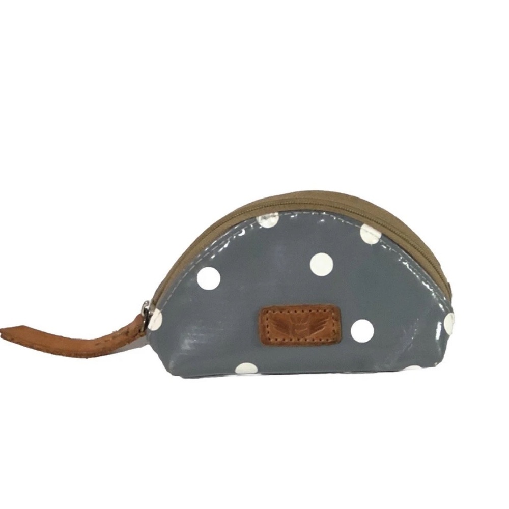 Consuela Small Mini Grey Polka Dots Cosmetic Bag